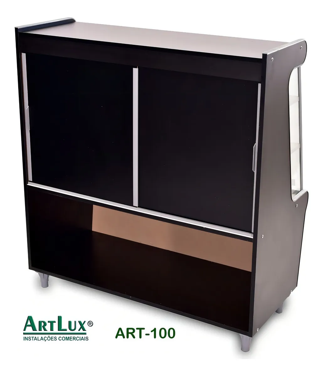 Balcão Seco Expositor Vitrine 1,00m Para Lanchonete/padaria Cor Amarelo - 3